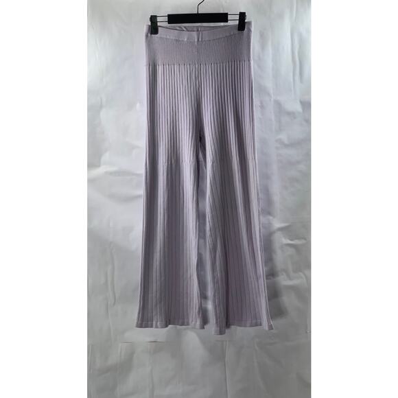 BCBGeneration Pants - BCBGENERATION Women's Orchid Purple Rib Knit High-Rise Wide-Leg Casual Pant SZ S